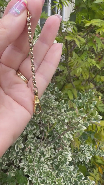 9ct gold popcorn link extender with dog clip