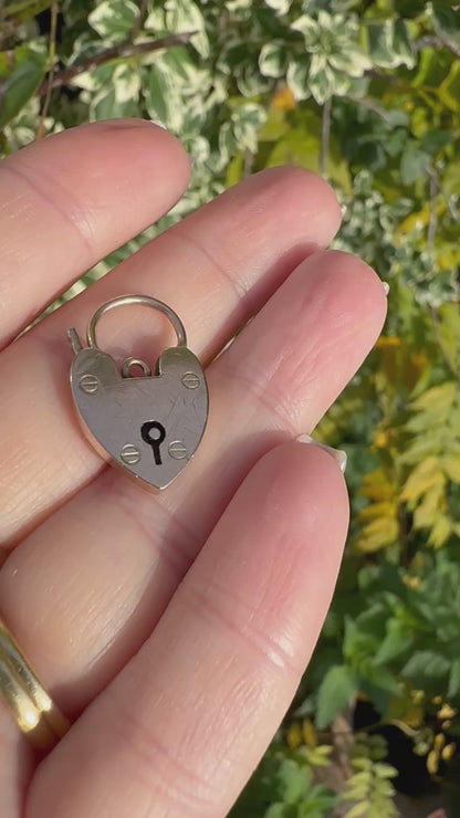 Vintage 9ct Gold heart padlock