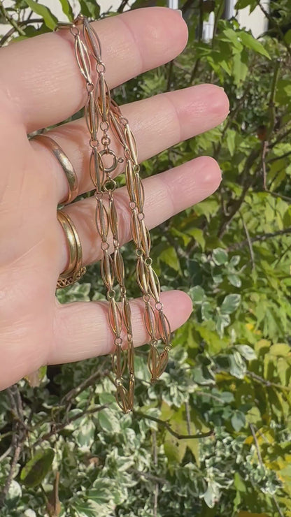 9ct Rose gold Eye shaped link chain