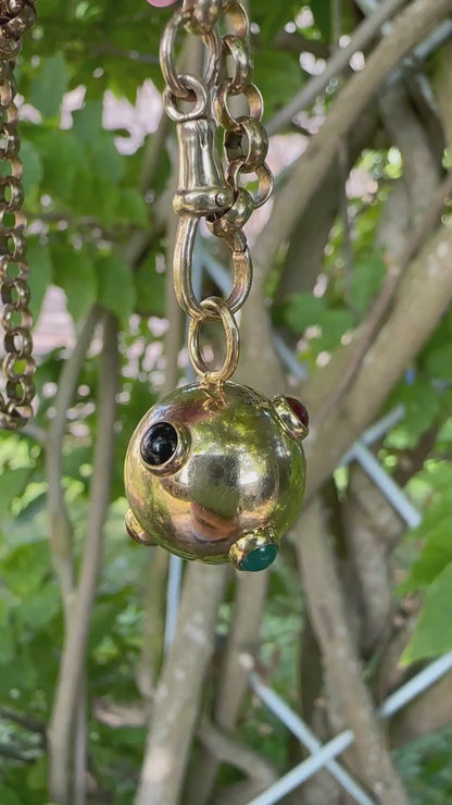 9ct Sputnik pendant with carnelian, onyx & green agate gemstones