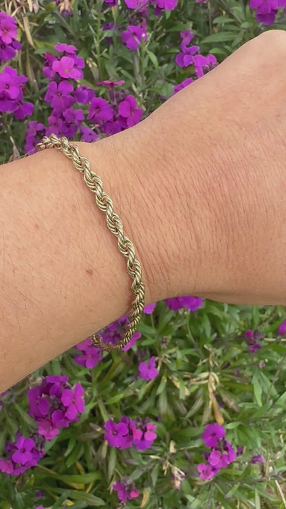 9ct yellow gold rope bracelet