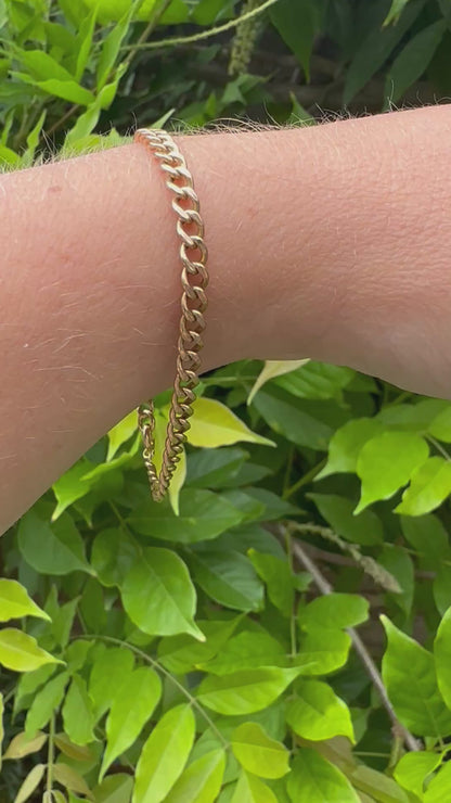 Vintage 9ct Peachy Gold curb bracelet