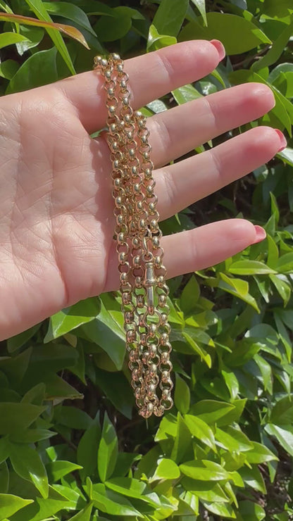 Vintage 9ct gold Rolo/belcher chain with original dog clip