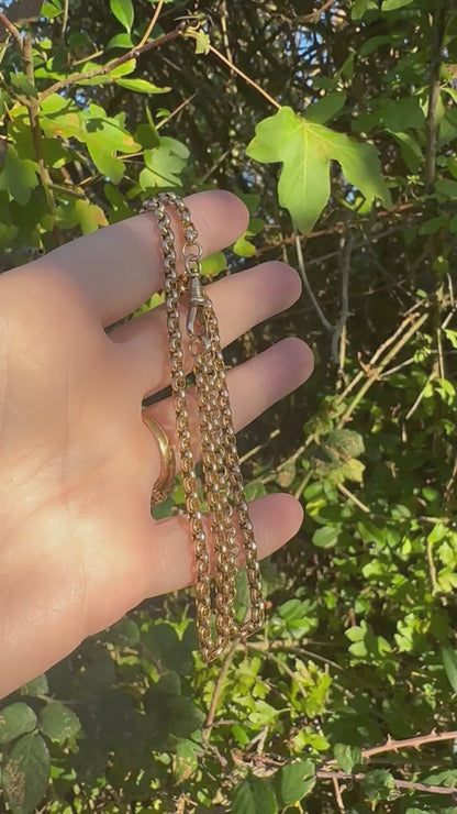 Antique 9ct Yellow gold Belcher Chain with faceted dog clip