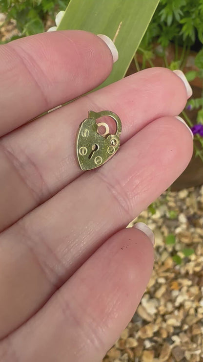 Vintage 9ct Gold Heart Padlock