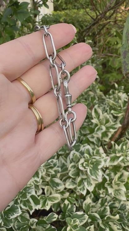 Antique Sterling silver trombone bracelet