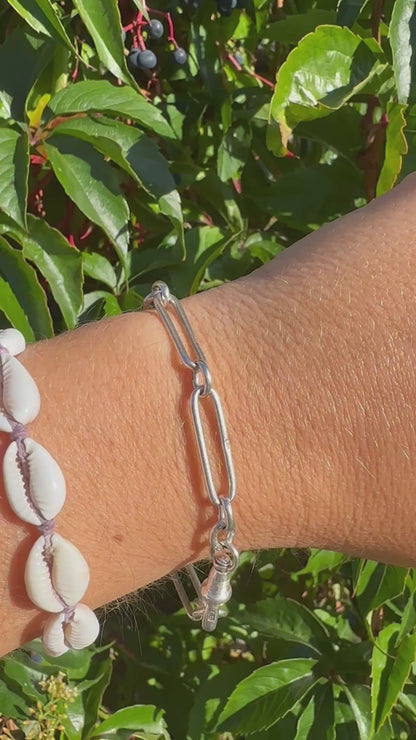 Antique Sterling Silver Trombone bracelet