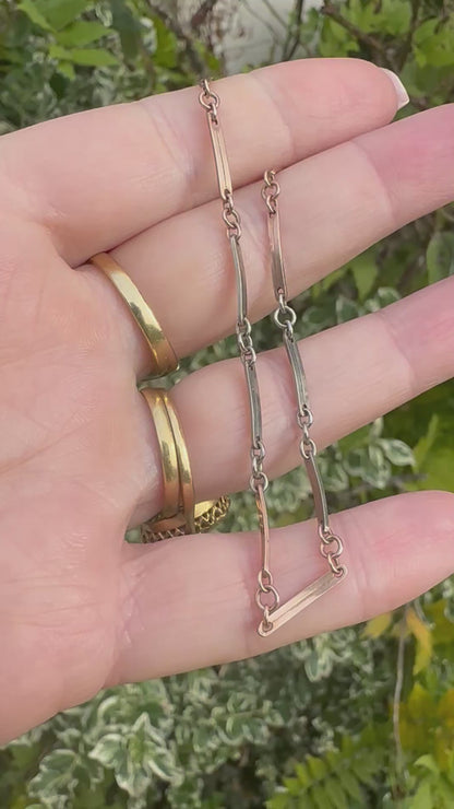 Antique 9ct Rose & White Gold bar bracelet