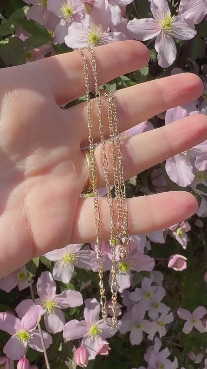 Vintage 9ct Yellow Gold mini Figaro chain