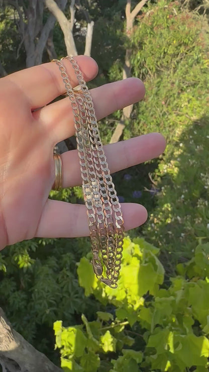 Vintage 9ct Gold Flat Curb chain