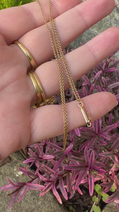 Antique 9ct Rose Gold fine cable chain with barrel clasp