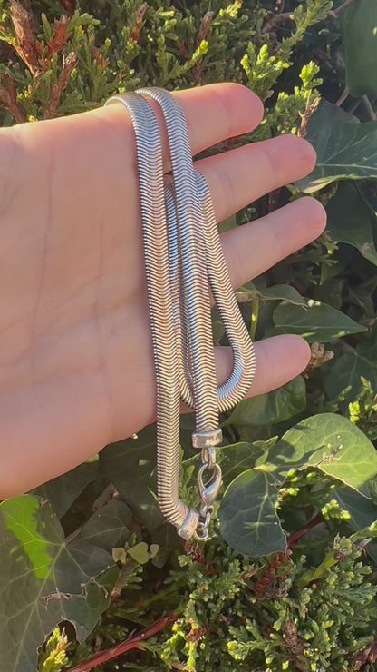 Vintage Sterling Silver Flat Snake/Herringbone chain