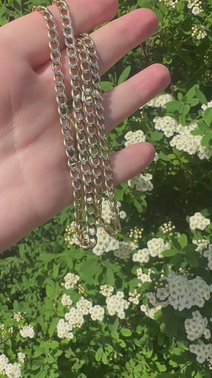 Vintage 9ct yellow gold Flat curb chain