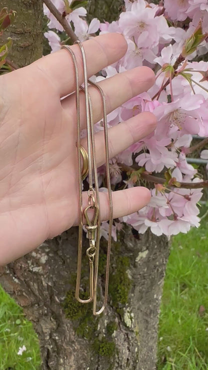 9ct Rose Gold Snake Chain with dog clip