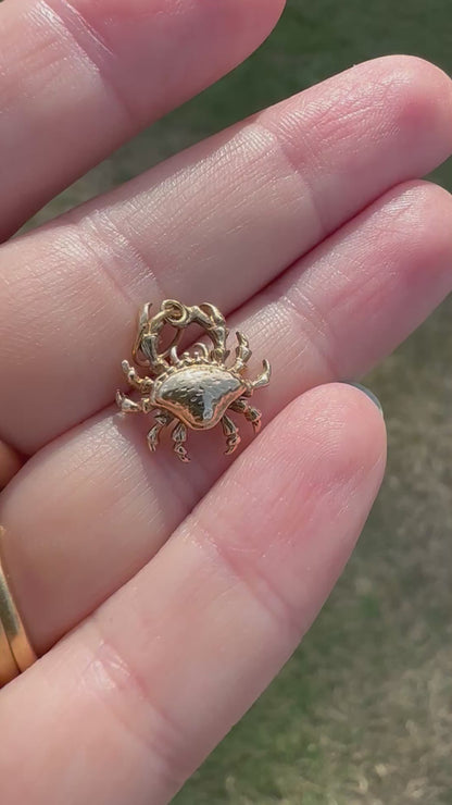 Vintage 9ct Gold Crab Charm
