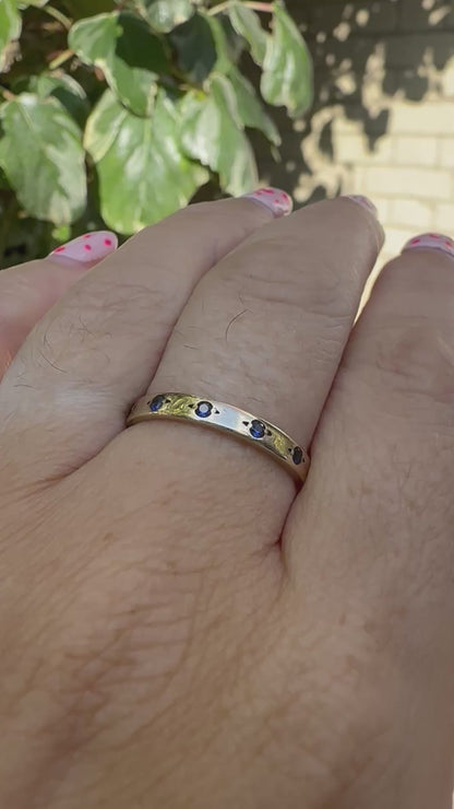 Vintage 9ct Gold Sapphire full eternity band