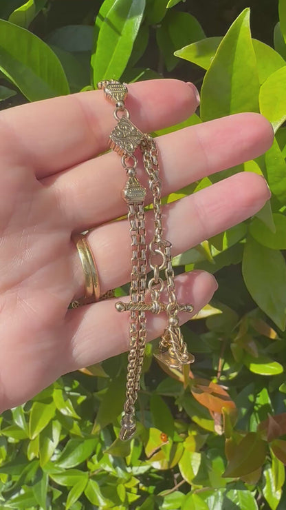 Antique 9ct Gold Albertina chain extender or bracelet
