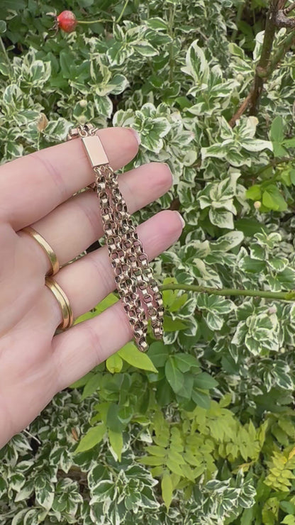 9ct Rose Gold two strand belcher bracelet
